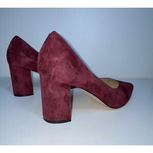 Steve Madden Savy Women's Point Toe Block Heel Size 7M Suede Leather in Burgundy